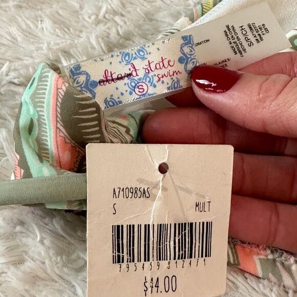 Altar’d State Abstract Print Padded Lace Up Halter Bikini Top - NWT!! - Picture 4 of 6